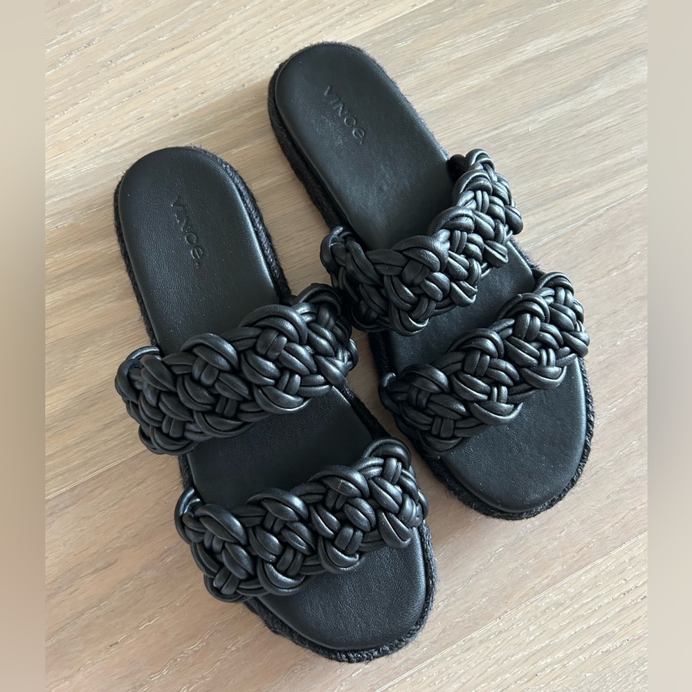 Vince Leather Braided Sandals - size 9.5